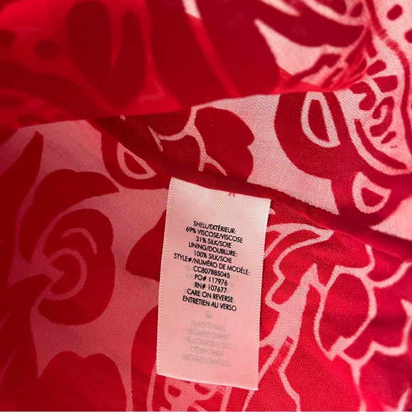 ALICE AND OLIVIA Ruby Red Arie Tie Neck Silk Sleeveless Blouse Size XS - Picture 2 of 8